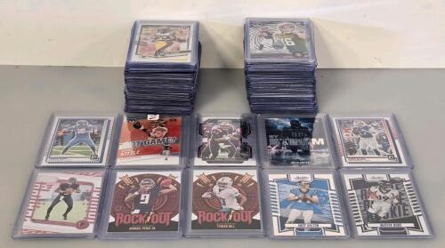 NFL Panini Football Card Lot- Absolute, Optic, Mosaic, Rookies, Parallels, Inserts, Stars Toploaded