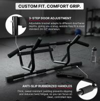DMoose Doorway Pull-Up Bar, 250 lbs Capacity, Multi-Grip Positions, No-Drill Installation - 2