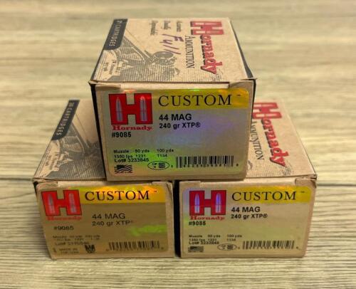 Hornady Custom .44 Magnum 240gr XTP Ammunition, 60 Rounds, Lot 3233845 & 3170845