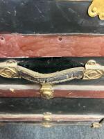Antique Dome-Top Steamer Trunk ca. 1880&ndash;1910, Black Wood, Brass Hardware, 36" x 22" x 24" - 9