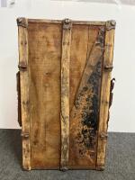 Antique Dome-Top Steamer Trunk ca. 1880&ndash;1910, Black Wood, Brass Hardware, 36" x 22" x 24" - 12