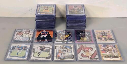 Football Card Lot- NFL Rookie & Star Cards - Optic, Prizm, Mosaic, Topps, Leaf