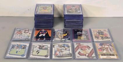 Football Card Lot- NFL Rookie & Star Cards - Optic, Prizm, Mosaic, Topps, Leaf