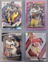 Football Card Lot- NFL Rookie & Star Cards - Optic, Prizm, Mosaic, Topps, Leaf - 3