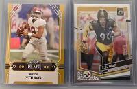 Football Card Lot- NFL Rookie & Star Cards - Optic, Prizm, Mosaic, Topps, Leaf - 4