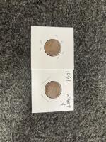 Assorted Lincoln Wheat Cents 1944&ndash;1955, S Mint Mark, ~60+ Coins, Copper, Circulated - 2