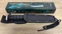 Frost Cutlery Combat Fighter I 15-4144M Fixed Blade Knife, 7" Clip Point, Black Handle
