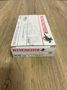 Winchester .308 Win 147 gr FMJ Rifle Ammo, 17 Rounds, Made in USA, Target Practice