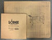 Letuike Outdoor Prep Table 47"x28", 200lb Capacity + (2) Lodge 15" Cast Iron Pizza Pans, New in Box (FL 8) - 9