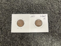 Assorted Lincoln Wheat Cents 1944&ndash;1955, S Mint Mark, ~60+ Coins, Copper, Circulated - 2