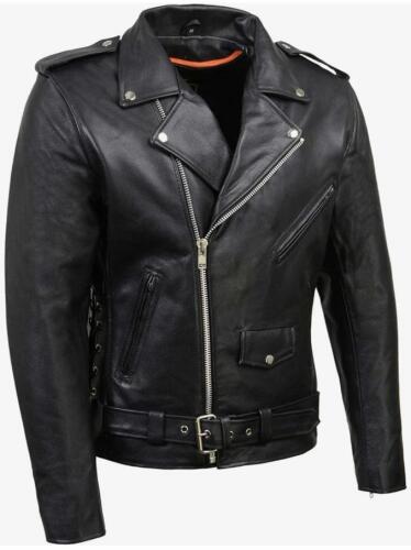 Milwaukee Leather SH-1011 Classic Brando Black Motorcycle Jacket 2XL, Cowhide, Zip-Out Liner