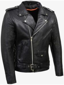 Milwaukee Leather SH-1011 Classic Brando Black Motorcycle Jacket 2XL, Cowhide, Zip-Out Liner