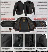 Milwaukee Leather SH-1011 Classic Brando Black Motorcycle Jacket 2XL, Cowhide, Zip-Out Liner - 3