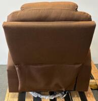 Brown Fabric Manual Recliner Chair With Dual Cup Holders And Side Storage Pockets - 4
