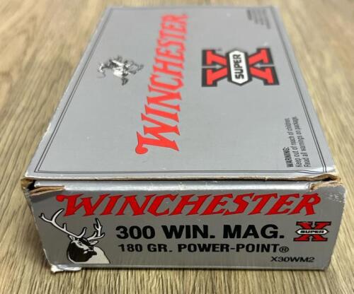 Winchester Super-X 300 Win Mag 180gr Power-Point Ammunition, 20 Rounds, X30WM2, Brass Case