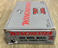 Winchester Super-X 300 Win Mag 180gr Power-Point Ammunition, 20 Rounds, X30WM2, Brass Case