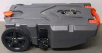 28-Gallon Portable RV Waste Holding Tank, Heavy-Duty Polyethylene, Manual Blade Valve, Large Wheels - 5