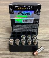 Vital Impact Ammo Box w/ 20x SIG SAUER 9mm JHP & 50x Browning .22 LR Hollow Point Rounds - 4