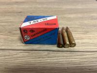 7.62x39mm Rifle Ammunition 125gr FMJ, Non-Corrosive, Box of 20, NIM 1994/1984 Headstamp