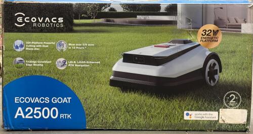 ECOVACS GOAT A2500 RTK Robotic Lawn Mower, 27,000 sq ft, 50% Slope, Dual Blade-Disc