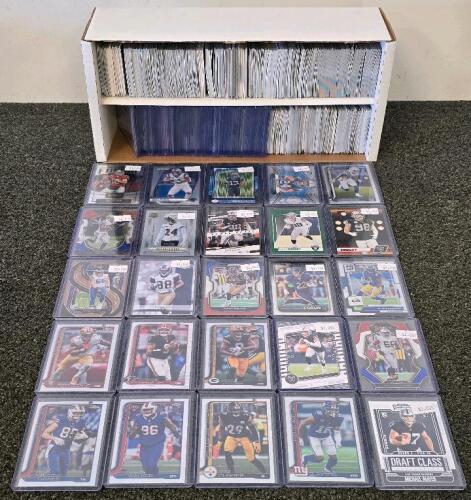 Large NFL Football Card Collection - Prizm, Select, Donruss, Parallels, 700+ Cards, Rookies, Inserts (Shelf 3)