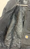 Carhartt J130-M XL Black Insulated Hooded Work Jacket, Loose Fit, Made in India, Quilted Lining (FL 4) - 3