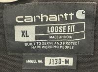 Carhartt J130-M XL Black Insulated Hooded Work Jacket, Loose Fit, Made in India, Quilted Lining (FL 4) - 6