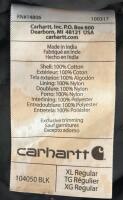 Carhartt J130-M XL Black Insulated Hooded Work Jacket, Loose Fit, Made in India, Quilted Lining (FL 4) - 7