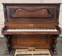 Hamilton Cabinet Grand Upright Piano, Ornate, 3 Pedals, c. 1900, Medaille D&rsquo;Argent Paris - 2