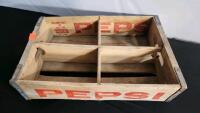 (2) Antique 18" x 12" Woown Coca-Cola And Pepsi Bottle Boxes Shelf-3 - 3