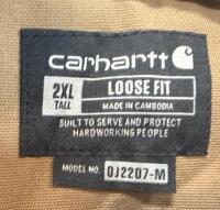 Carhartt Loose Fit Insulated Hooded Work Jacket Brown 2XL Tall Men's OJ2207-M Quilted Lined - 6