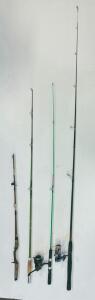 4 Spinning Fishing Rods And Reels - Mixed Vintage And Modern (Used)