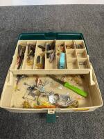 Plano 2-Tray And 3-Tray Tackle Boxes With Fishing Rod Holders And Assorted Lures/Accessories (2) - 2