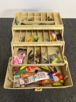 Plano 2-Tray And 3-Tray Tackle Boxes With Fishing Rod Holders And Assorted Lures/Accessories (2) - 5