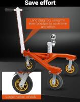 Heavy-Duty Manual Trailer Dolly, 3500 lb Tongue, 2"/2-5/16" Hitch, 4 Wheels, Adjustable Height (5000 FL shelf) - 5