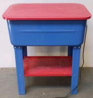 Central Machinery 20 Gallon Parts Washer With Pump, 5.25 GPM, Model 60769, Blue/Red