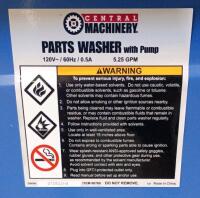 Central Machinery 20 Gallon Parts Washer With Pump, 5.25 GPM, Model 60769, Blue/Red - 3