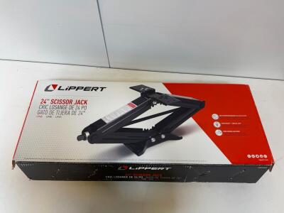 Lippert 24" Scissor Jack, Model 285325, 5,000 lbs Capacity, Heavy-Gauge Steel, Black Powder-Coated Finish