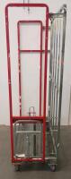 Cannon Equipment Roll Cage Cart, 1,000 lb Capacity, Steel, Swing Gate, Red & Silver - 2