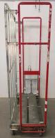 Cannon Equipment Roll Cage Cart, 1,000 lb Capacity, Steel, Swing Gate, Red & Silver - 4
