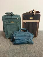 Sorrento & Hampshire 26" Upright Soft Luggage + Samsonite Blue Duffel Bag Set