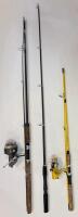 3 Fishing Rod And Reel Combos: Johnson Spincast, TM66 Medium Spinning, EnChaser FN-30Ya (FL 1)