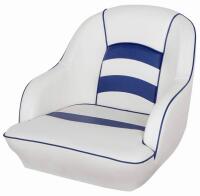 (2) MSC Pontoon Boat Bucket Seats, White/Blue - 2