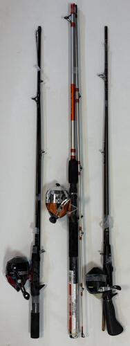 Zebco 404, Zebco 202 & Shakespeare Catfish Spincast Fishing Rod & Reel Combos, 2Pc Sets (FL 1)