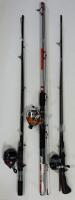 Zebco 404, Zebco 202 & Shakespeare Catfish Spincast Fishing Rod & Reel Combos, 2Pc Sets (FL 1)
