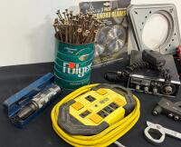 Mixed Hand Tools Lot: Felco 2 Pruners, Midland 77-898 CB, MVP SuperLine, Tripp Lite Reel, Diamond Blades (FL 5000) - 2