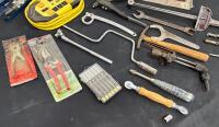 Mixed Hand Tools Lot: Felco 2 Pruners, Midland 77-898 CB, MVP SuperLine, Tripp Lite Reel, Diamond Blades (FL 5000) - 4
