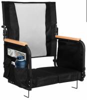 (2) Beharity Portable Stadium Seats with Back Support, 21" Wide, Black (FL 7)