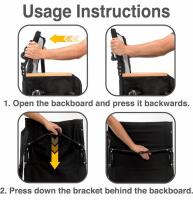 (2) Beharity Portable Stadium Seats with Back Support, 21" Wide, Black (FL 7) - 4