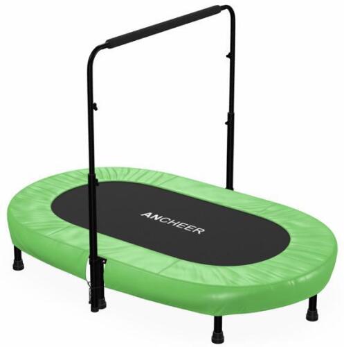 Ancheer 56" Oval Kids Trampoline with Adjustable Handlebar, 220 lbs Capacity (FL 8)